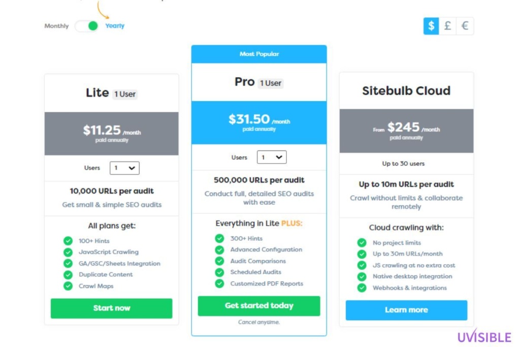 sitebulb pricing